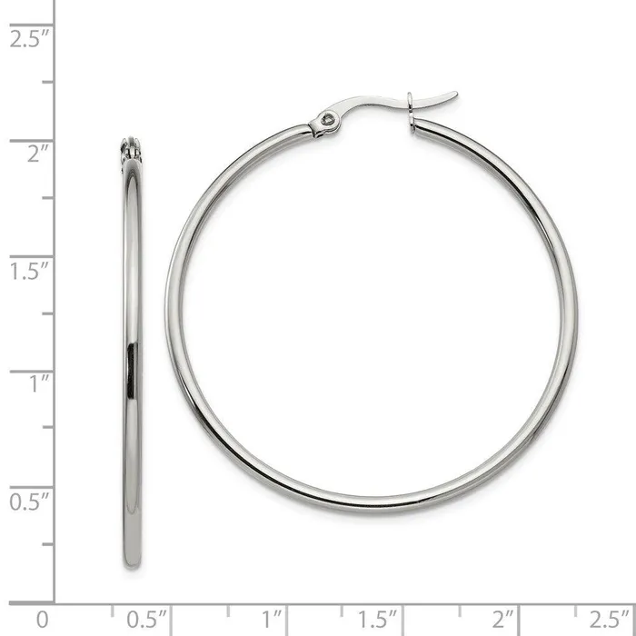 Chisel Stainless Steel Polished Hoop Earrings Earrings Chisel Stainless Steel Polished Hoop Earrings Earrings