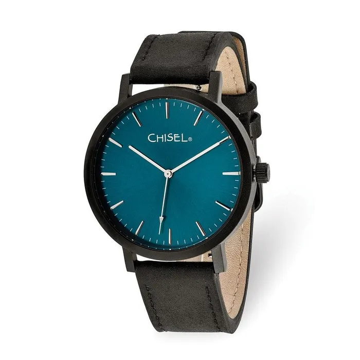 Chisel Watches Chisel Matte Black IPplated Blue Dial Watch