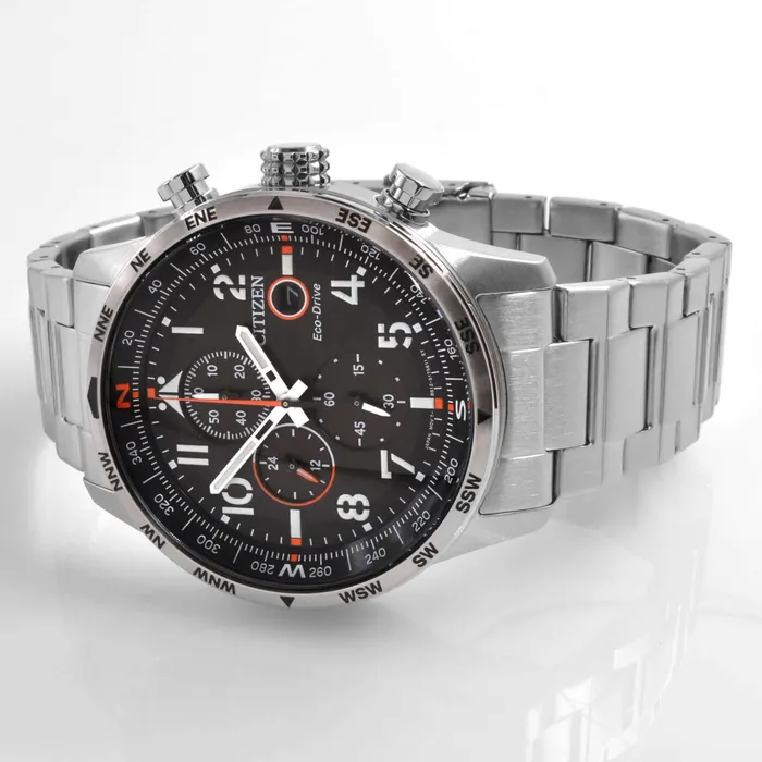 Citizen Bracelets Citizen Mens Watch Eco Drive Chronograph Black Dial Silver Bracelet CA079083E Citizen Bracelets Citizen Mens Watch Eco Drive Chronograph Black Dial Silver Bracelet CA079083E