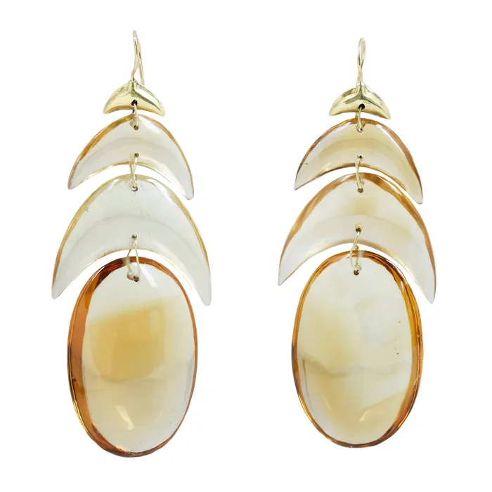 Citrine Peacock Earrings TenThousandThings Earrings