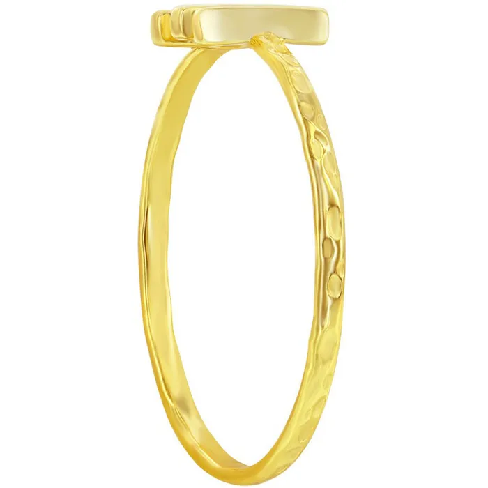 Classic Rings Classic Unisex Gold Tone M Initial Hammered Ring W2828