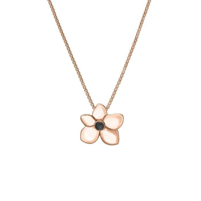 closebymejewelry Necklaces Hydrangea Cremation Necklace in 14K Rose Gold