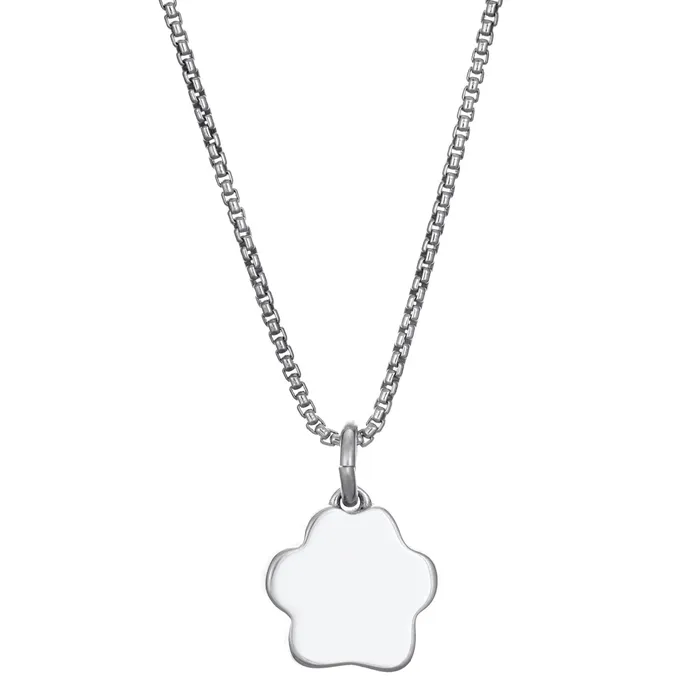 closebymejewelry Necklaces Small Paw Print Cremation Necklace in 14K White Gold