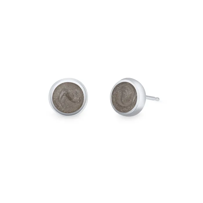 closebymejewelry Simple Circle Stud Cremation Earrings in 14K White Gold Earrings closebymejewelry Simple Circle Stud Cremation Earrings in 14K White Gold Earrings