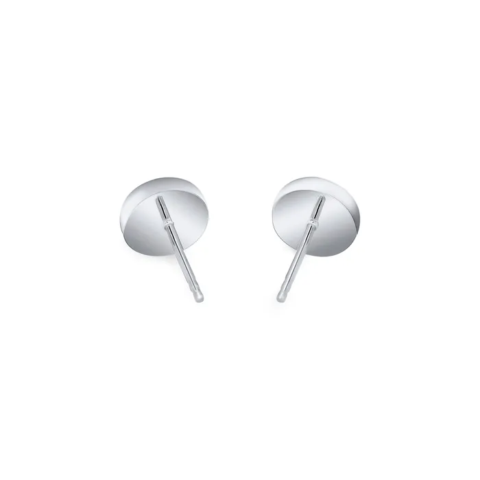 closebymejewelry Simple Circle Stud Cremation Earrings in 14K White Gold Earrings
