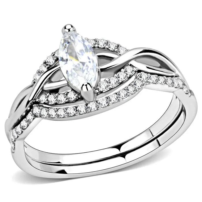 DA133 High polished no plating Stainless Steel Ring with AAA Grade CZ in Clear Alamode Rings DA133 High polished no plating Stainless Steel Ring with AAA Grade CZ in Clear Alamode Rings
