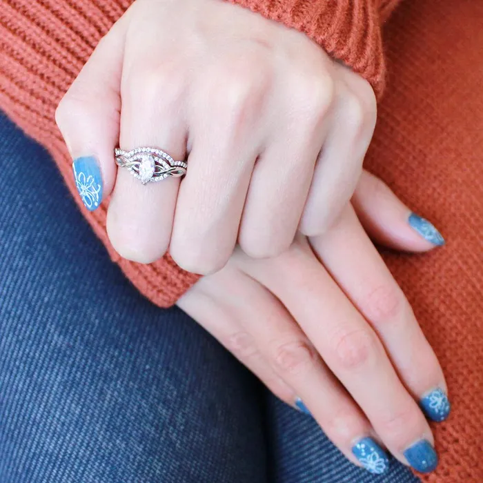 DA133 High polished no plating Stainless Steel Ring with AAA Grade CZ in Clear Alamode Rings