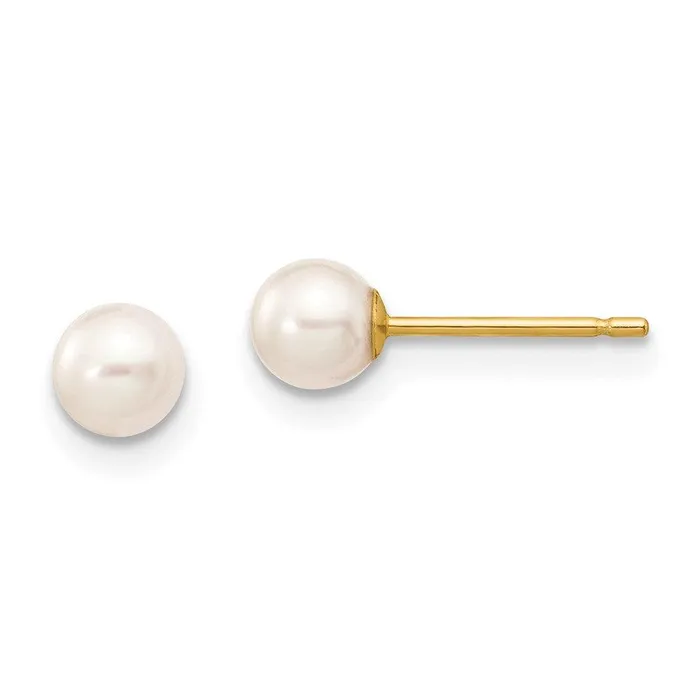 Earrings 14k 45mm White Round Freshwater Cultured Pearl Stud Post Earrings Jewelry Earrings 14k 45mm White Round Freshwater Cultured Pearl Stud Post Earrings Jewelry