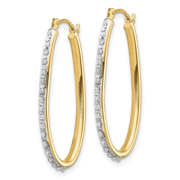 Earrings 14k Diamond Fascination Oval Twist Hoop Earrings Jewelry Earrings 14k Diamond Fascination Oval Twist Hoop Earrings Jewelry