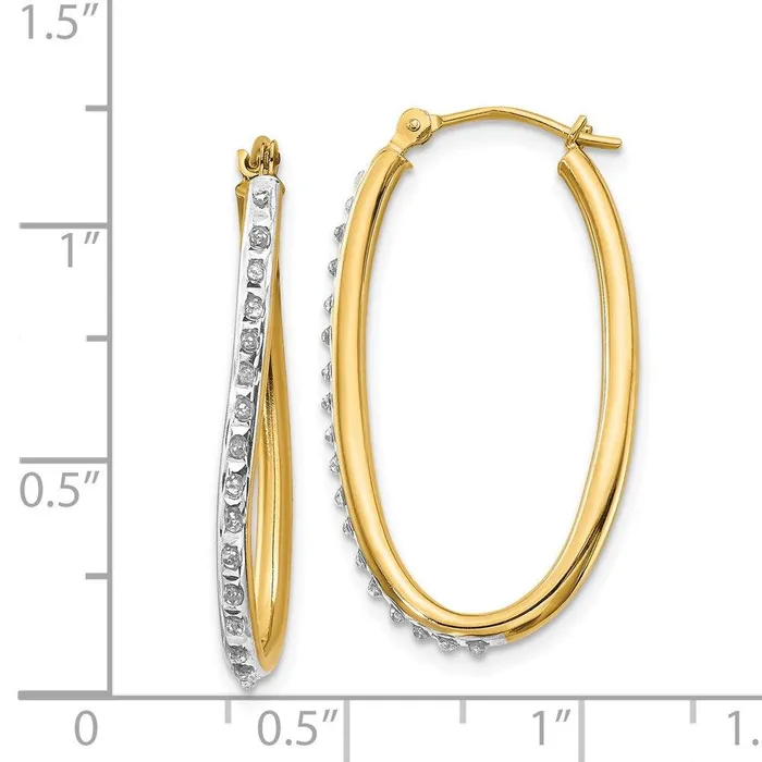 Earrings 14k Diamond Fascination Oval Twist Hoop Earrings Jewelry Earrings 14k Diamond Fascination Oval Twist Hoop Earrings Jewelry