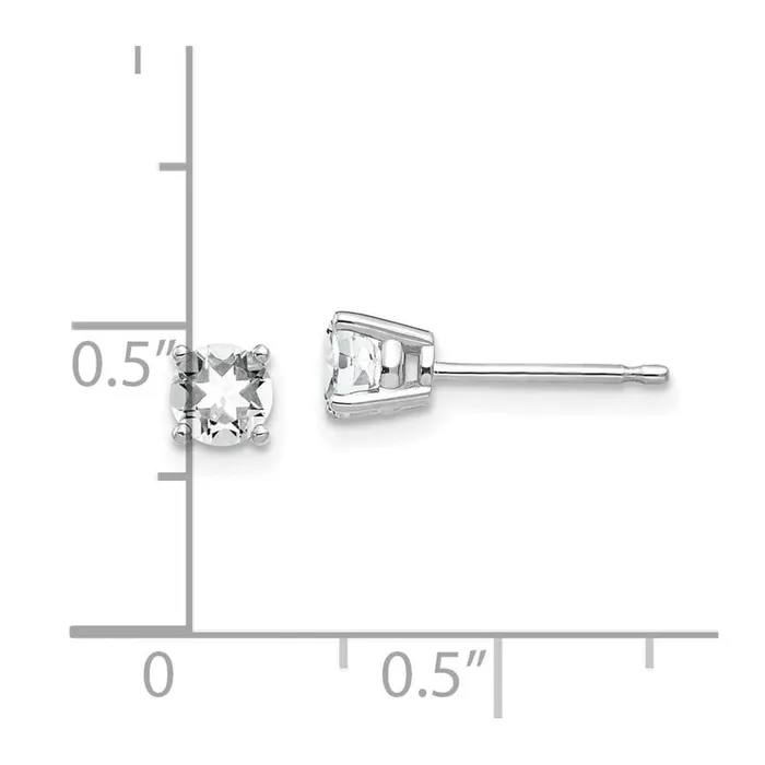 Earrings 14k White Gold 4mm Cubic Zirconia Earrings Jewelry Earrings 14k White Gold 4mm Cubic Zirconia Earrings Jewelry