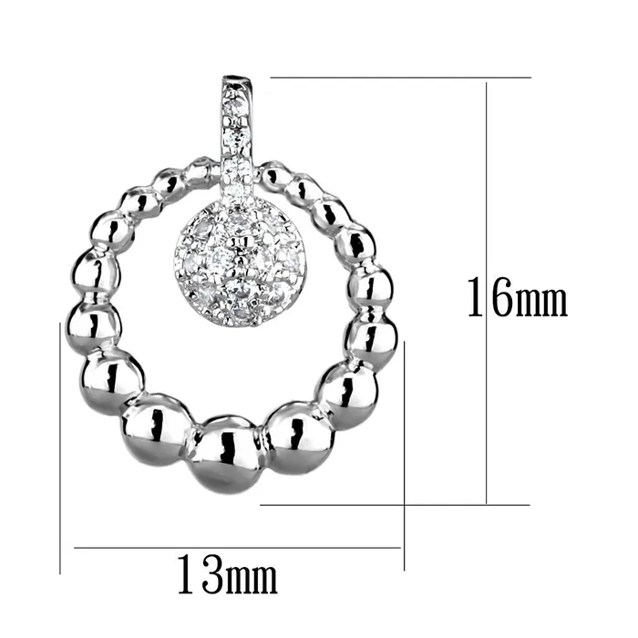 Earrings 3W1296 Rhodium Brass Earrings with AAA Grade CZ in Clear Alamode