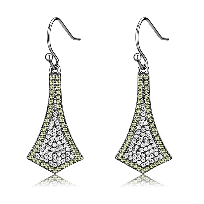 Earrings Alamode DA174 High polished no plating Stainless Steel Earrings with AAA Grade CZ in Topaz Earrings Alamode DA174 High polished no plating Stainless Steel Earrings with AAA Grade CZ in Topaz