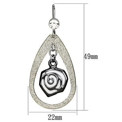 Earrings Alamode LO2717 Special Color Iron Earrings with Top Grade Crystal in Clear