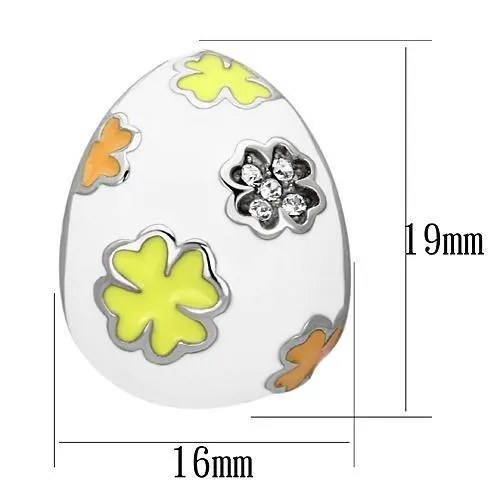 Earrings Alamode TK1043 High polished no plating Stainless Steel Earrings with Top Grade Crystal in Clear