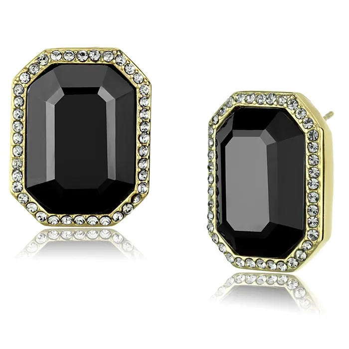 Earrings Alamode TK2378 IP GoldIon Plating Stainless Steel Earrings with Top Grade Crystal in Hematite Earrings Alamode TK2378 IP GoldIon Plating Stainless Steel Earrings with Top Grade Crystal in Hematite