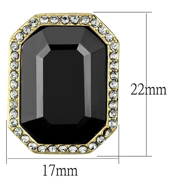 Earrings Alamode TK2378 IP GoldIon Plating Stainless Steel Earrings with Top Grade Crystal in Hematite