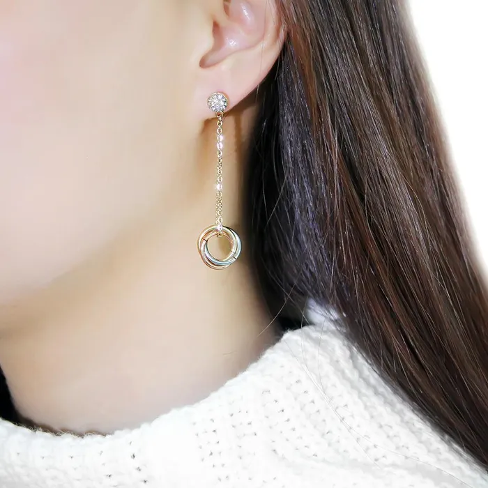 Earrings Alamode TK2579 IP Gold IP Rose Gold Ion Plating Stainless Steel Earrings with Top Grade Crystal in Clear