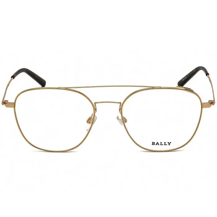 Earrings Bally Mens Eyeglasses Shiny Deep Gold Full Rim Aviator Metal Frame BY5005D 030 Bally