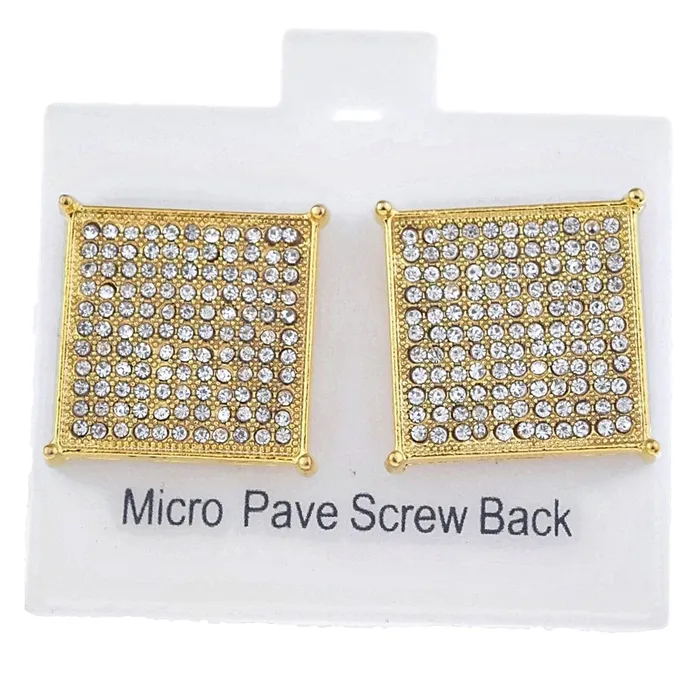 Earrings Bling Cartel Admin Big Square Iced Micro Pave Gold Finish 20MM Screw Back Earrings Earrings Bling Cartel Admin Big Square Iced Micro Pave Gold Finish 20MM Screw Back Earrings