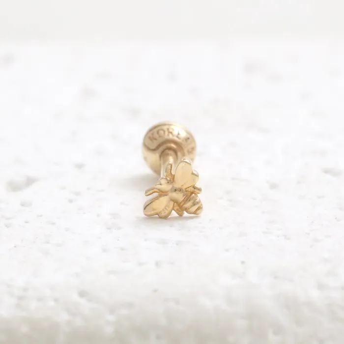 Earrings from J Shop Tiny Bee Ear Piercing