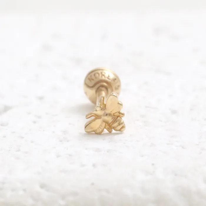 Earrings from J Shop Tiny Bee Ear Piercing