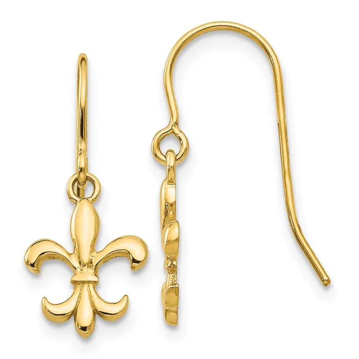 Earrings Jewelry 14k Fleur de lis Dangle Earrings
