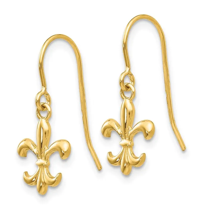 Earrings Jewelry 14k Fleur de lis Dangle Earrings Earrings Jewelry 14k Fleur de lis Dangle Earrings