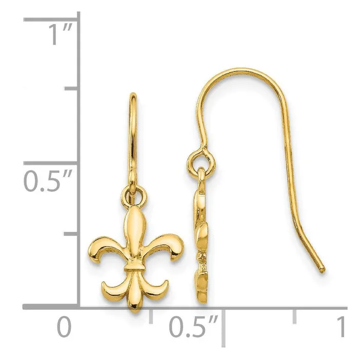 Earrings Jewelry 14k Fleur de lis Dangle Earrings Earrings Jewelry 14k Fleur de lis Dangle Earrings