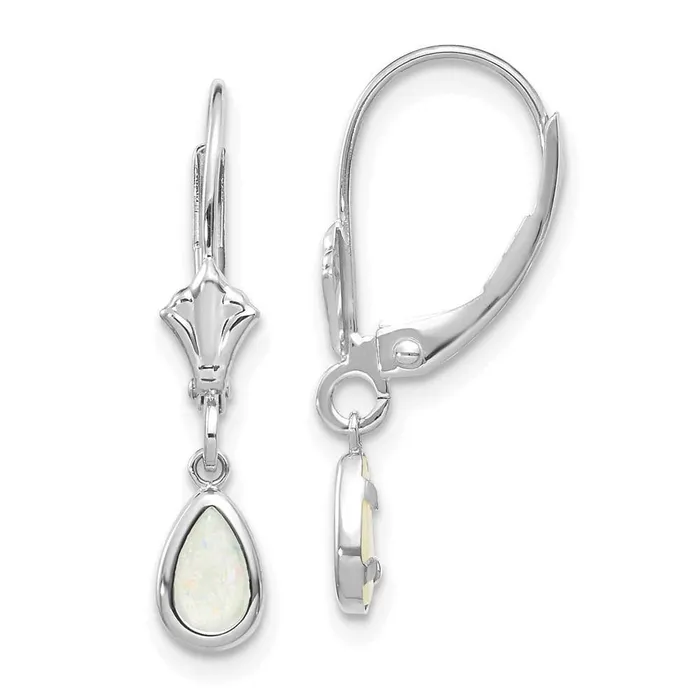 Earrings Jewelry 14k White Gold 6x4mm OpalOctober Earrings