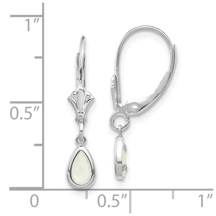 Earrings Jewelry 14k White Gold 6x4mm OpalOctober Earrings