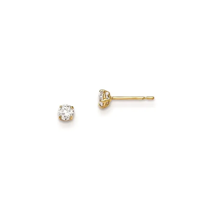 Earrings Jewelry Madi K Kids 14k 3mm Round CZ Basket Set Stud Earrings