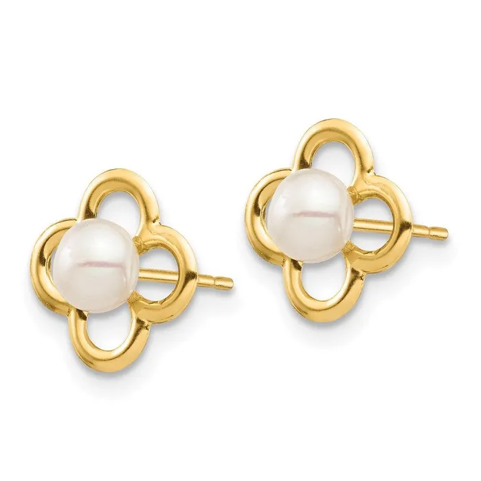 Earrings Jewelry Madi K Kids 14K 45mm White Button Freshwater Cultured Pearl Post Earrings