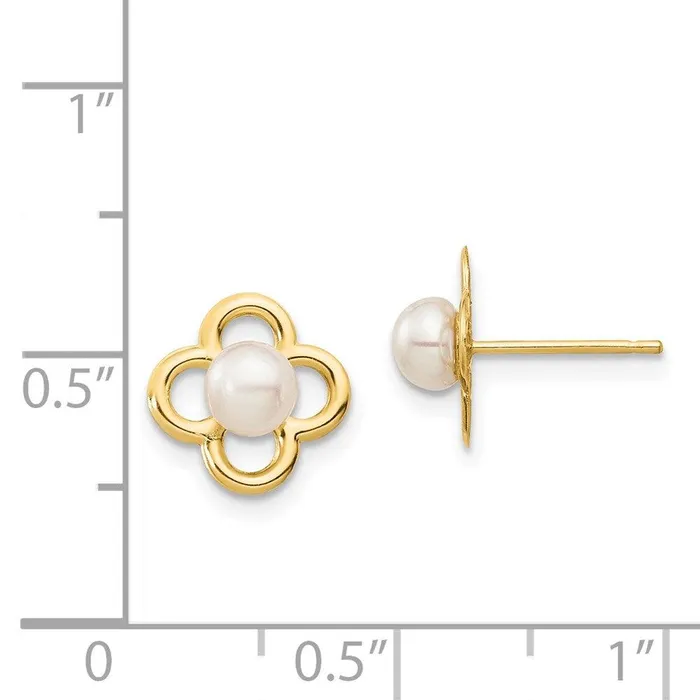 Earrings Jewelry Madi K Kids 14K 45mm White Button Freshwater Cultured Pearl Post Earrings