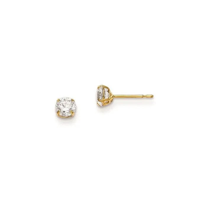 Earrings Madi K Kids 14k 4mm Round CZ Basket Set Stud Earrings Jewelry