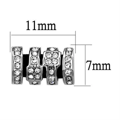 Earrings TK2849 High polished no plating Stainless Steel Earrings with Top Grade Crystal in Clear Alamode