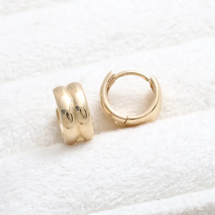 from J Shop Chunky Double Line Huggie Earrings Earrings