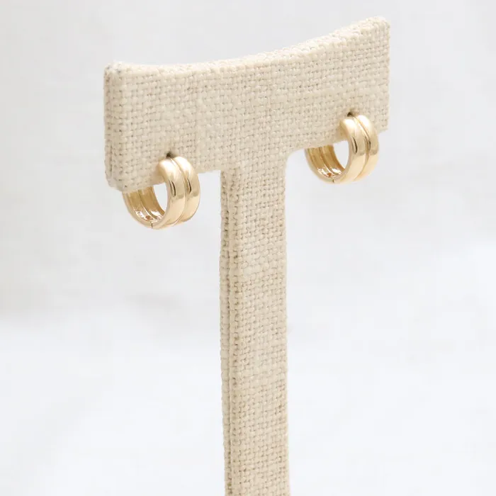 from J Shop Chunky Double Line Huggie Earrings Earrings from J Shop Chunky Double Line Huggie Earrings Earrings