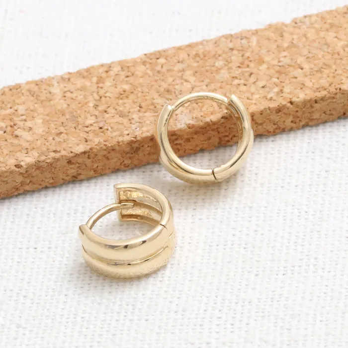 from J Shop Chunky Double Line Huggie Earrings Earrings from J Shop Chunky Double Line Huggie Earrings Earrings