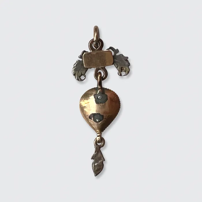 Georgian Crowned Heart Drop Pendant 21stfinds Necklaces Georgian Crowned Heart Drop Pendant 21stfinds Necklaces
