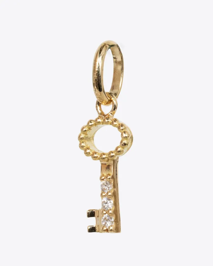 GIGI CLOZEAU Charm Necklaces Diamond Key Charm Pendant