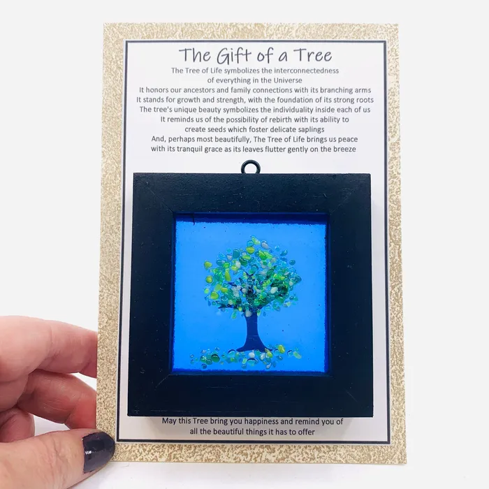 Glimmer Glass Gifts Necklaces Fused Glass Tree of Life Shadow Box 183