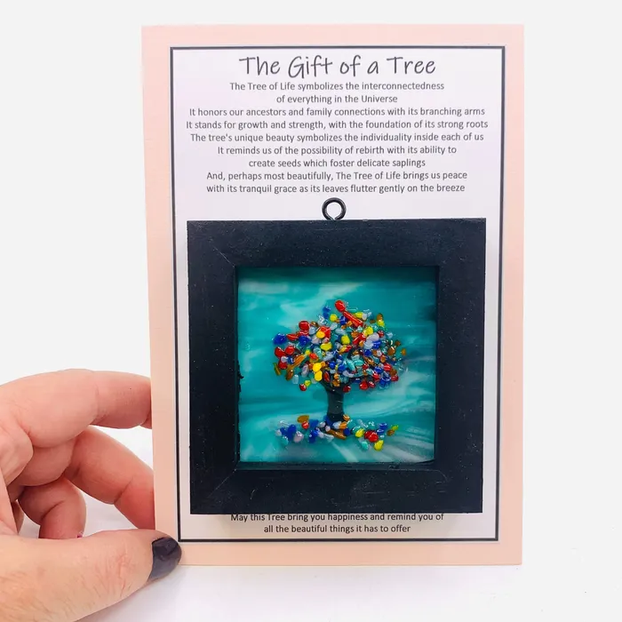 Glimmer Glass Gifts Necklaces Fused Glass Tree of Life Shadow Box 212