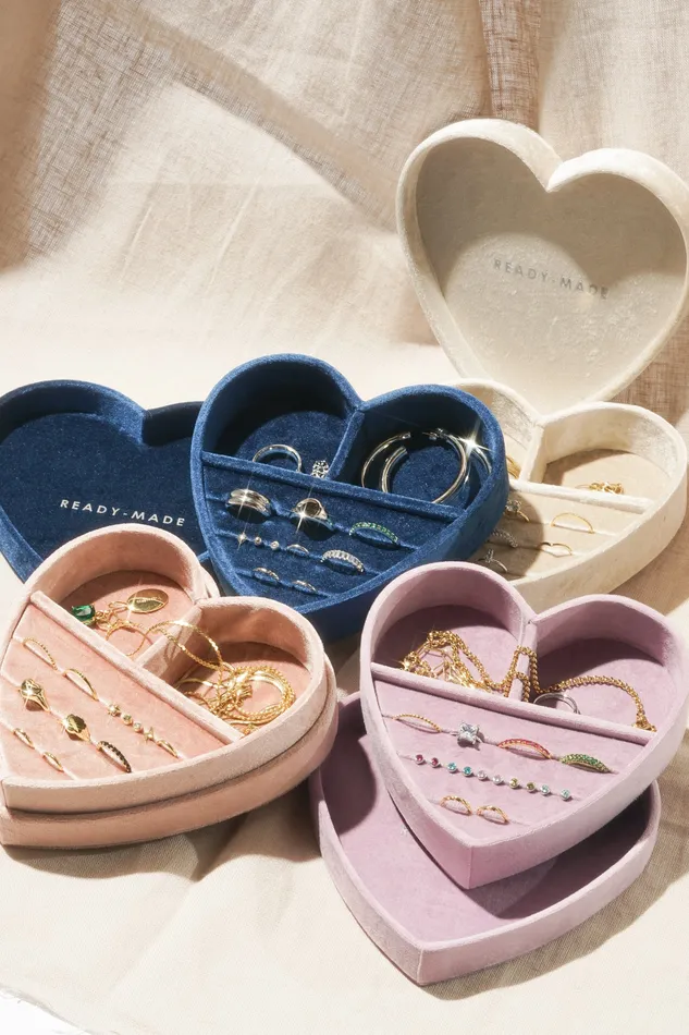 Heart Jewelry Box With Lid Dusty Rose READYMADE Necklaces