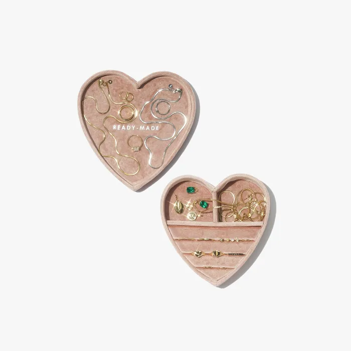 Heart Jewelry Box With Lid Dusty Rose READYMADE Necklaces