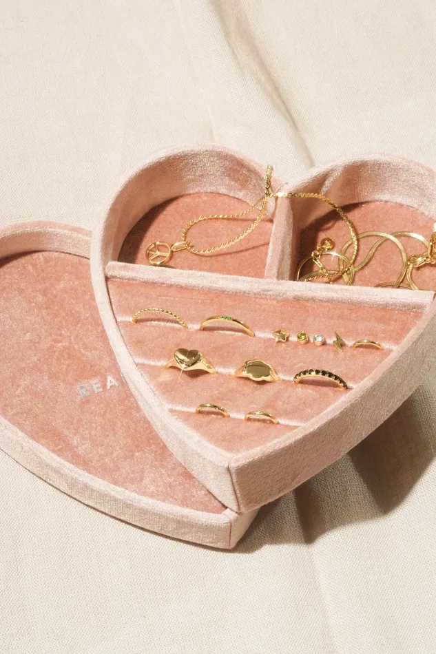 Heart Jewelry Box With Lid Dusty Rose READYMADE Necklaces