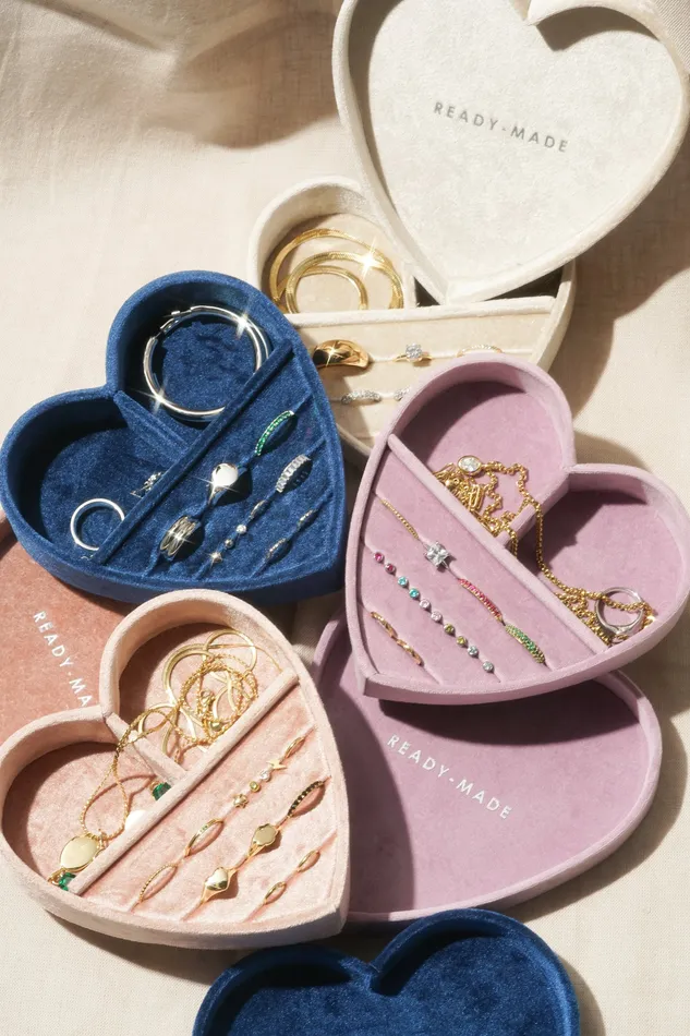 Heart Jewelry Box With Lid Dusty Rose READYMADE Necklaces