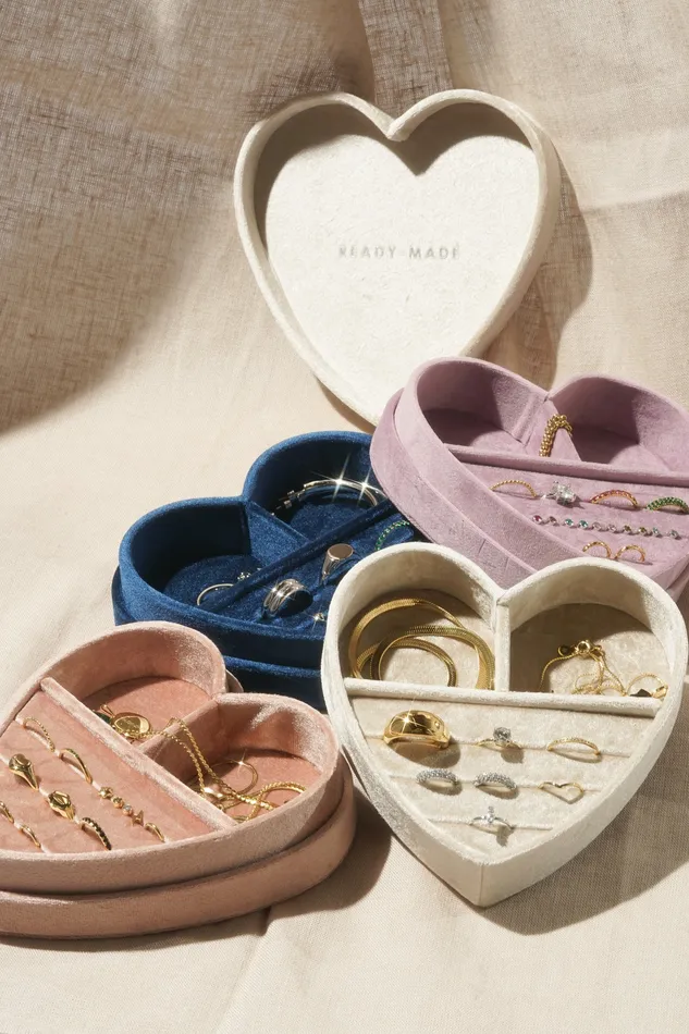 Heart Jewelry Box With Lid Dusty Rose READYMADE Necklaces