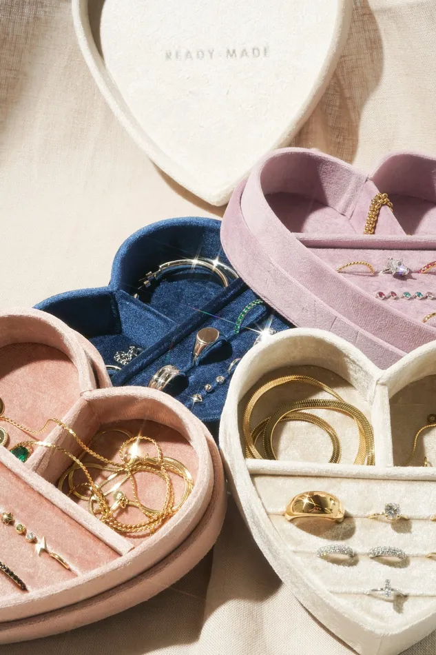 Heart Jewelry Box With Lid Dusty Rose READYMADE Necklaces