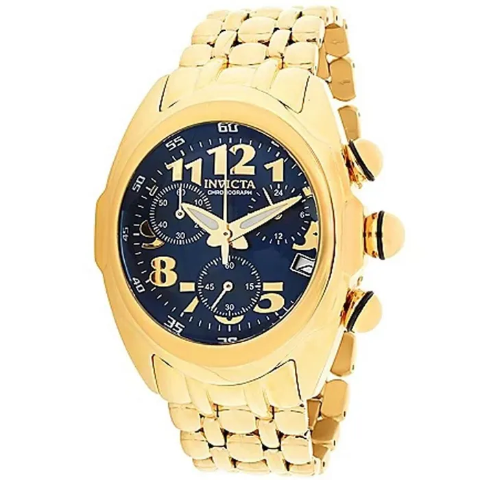 Invicta Bracelets Invicta Mens Chronograph Watch Lupah Blue Dial Gold Tone Bracelet 31412 Invicta Bracelets Invicta Mens Chronograph Watch Lupah Blue Dial Gold Tone Bracelet 31412